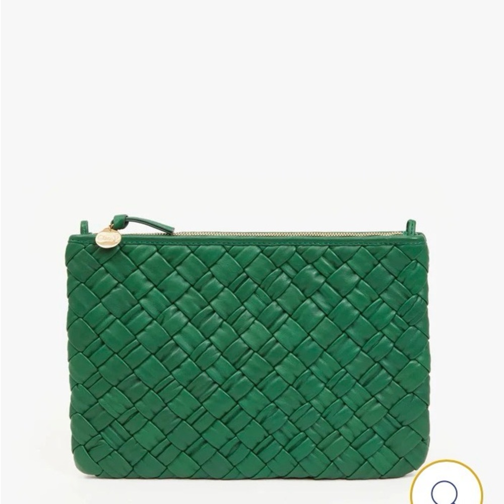DO NOT BID Clare V. Woven Clutch in Fern